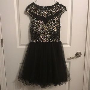 black and silver homecoming dress